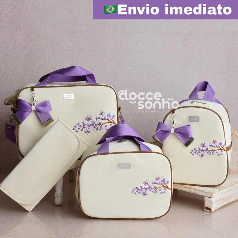 kit Mala bolsa maternidade 4 peças com mochila e trocador p/ menino e menina (AD NOVO)
