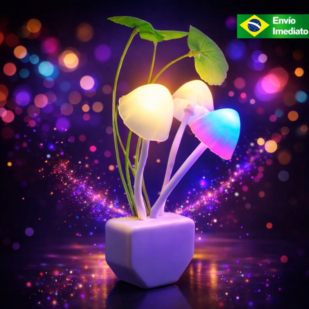 Luminária Lâmpada luz de Cogumelos Led Sensor Automático