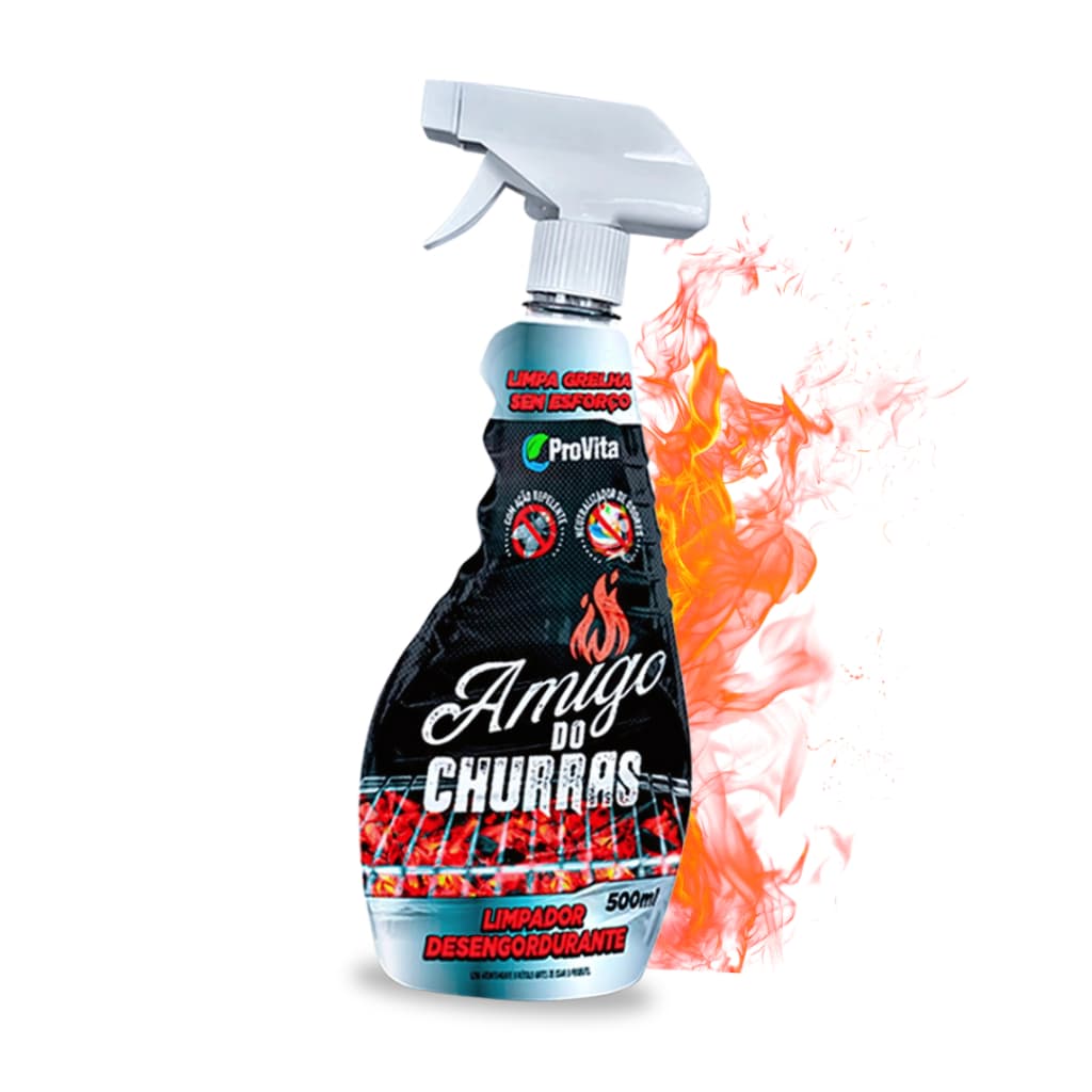 Desengordurante Amigo Do Churras Spray 500ml Limpa Fogão Churrasqueira Grelha Área Gourmet