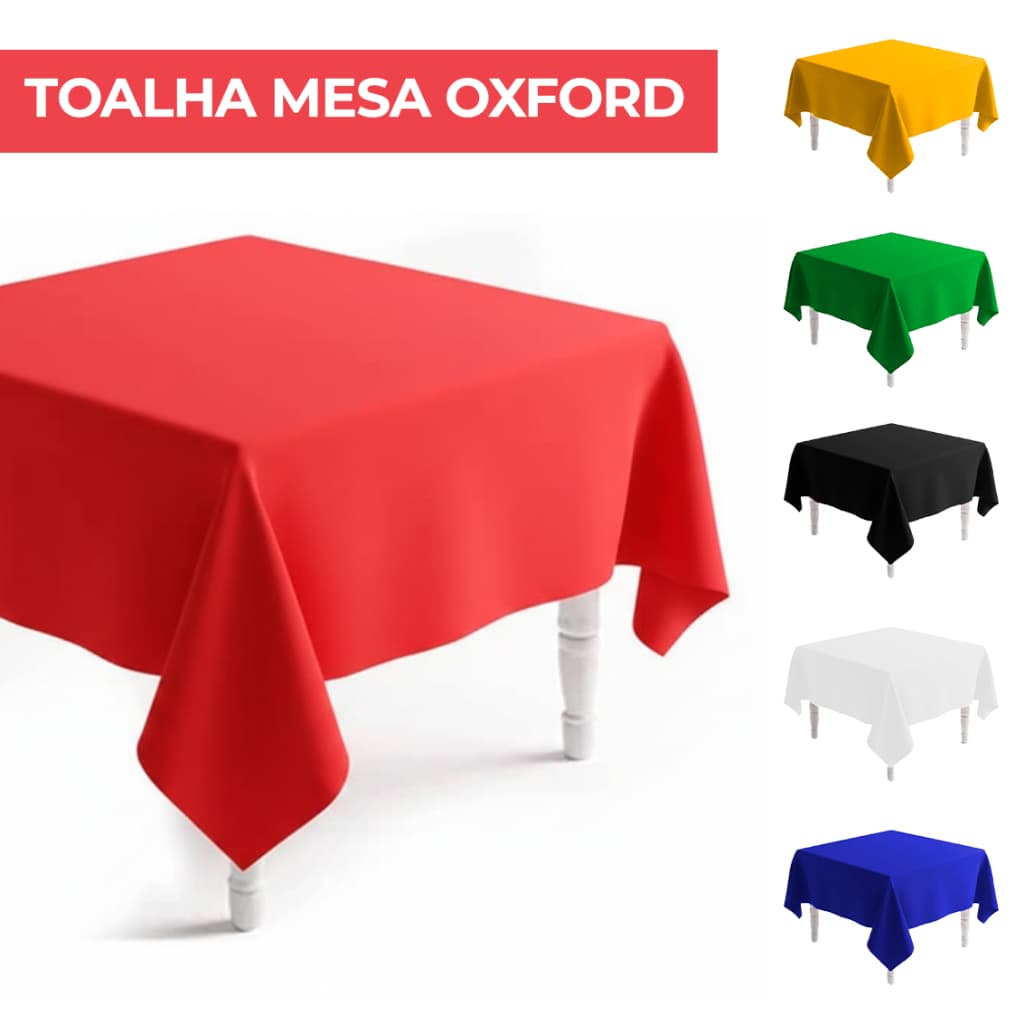 Toalha de Mesa Oxford 4 Lugares Cobre Mancha Decoração Sala Cozinha Festa Decoração