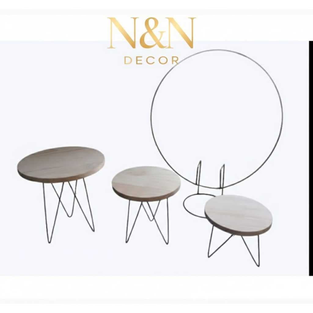 Kit Arco Redondo + 3 boleiras para garantir mais sofisticação em sua decoração (preto,rose,dourado)