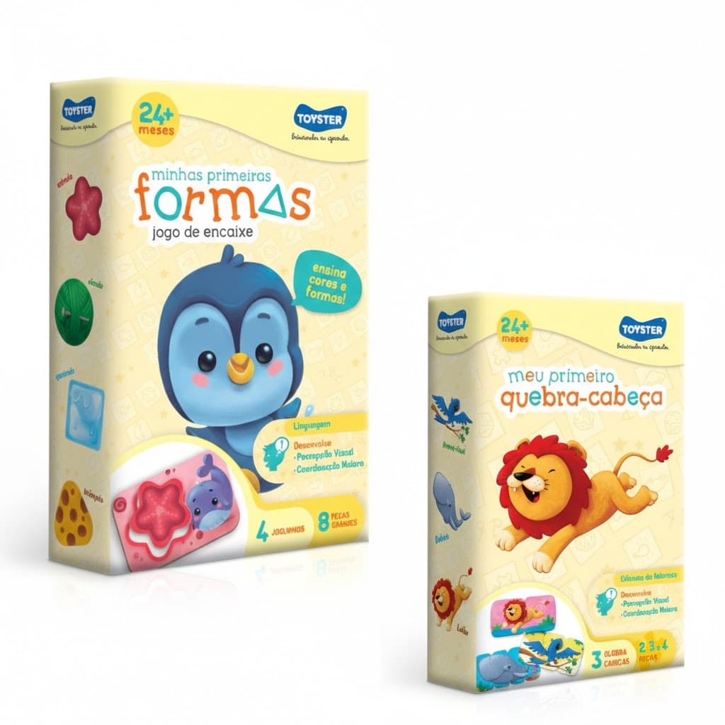 Kit Educativo Toyster Infantil | Formas + Quebra-Cabeça Presente