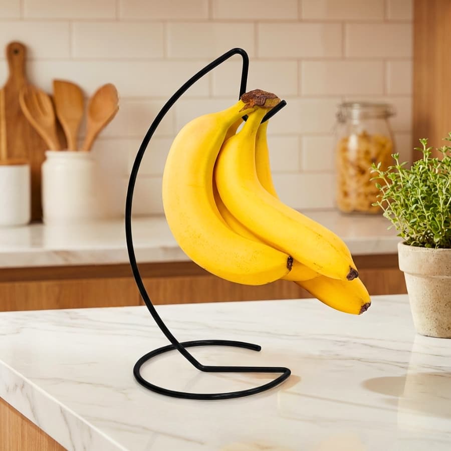 Gancho Para Cacho De Banana Fruteira de Bancada Armário Mesa de Cozinha Expositor Em Aço Multiuso