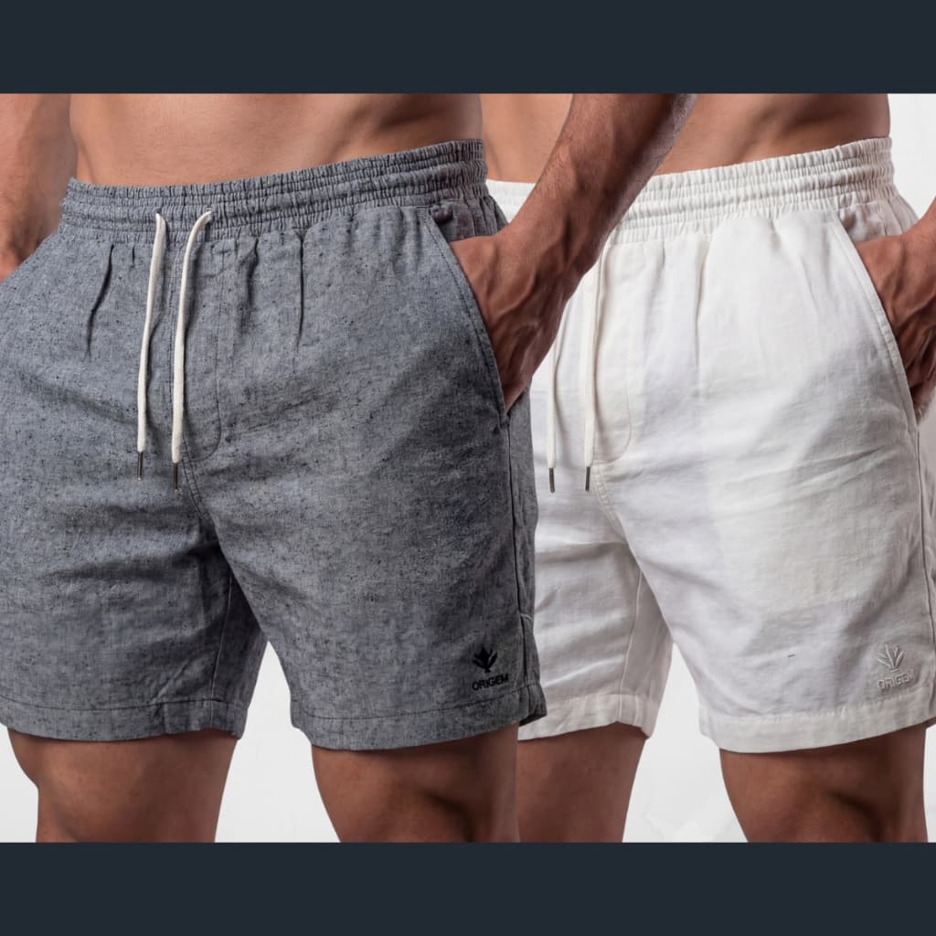 Kit 2 Short Linho Masculino Bermuda Mauricinho Algodão Qualidade Premium