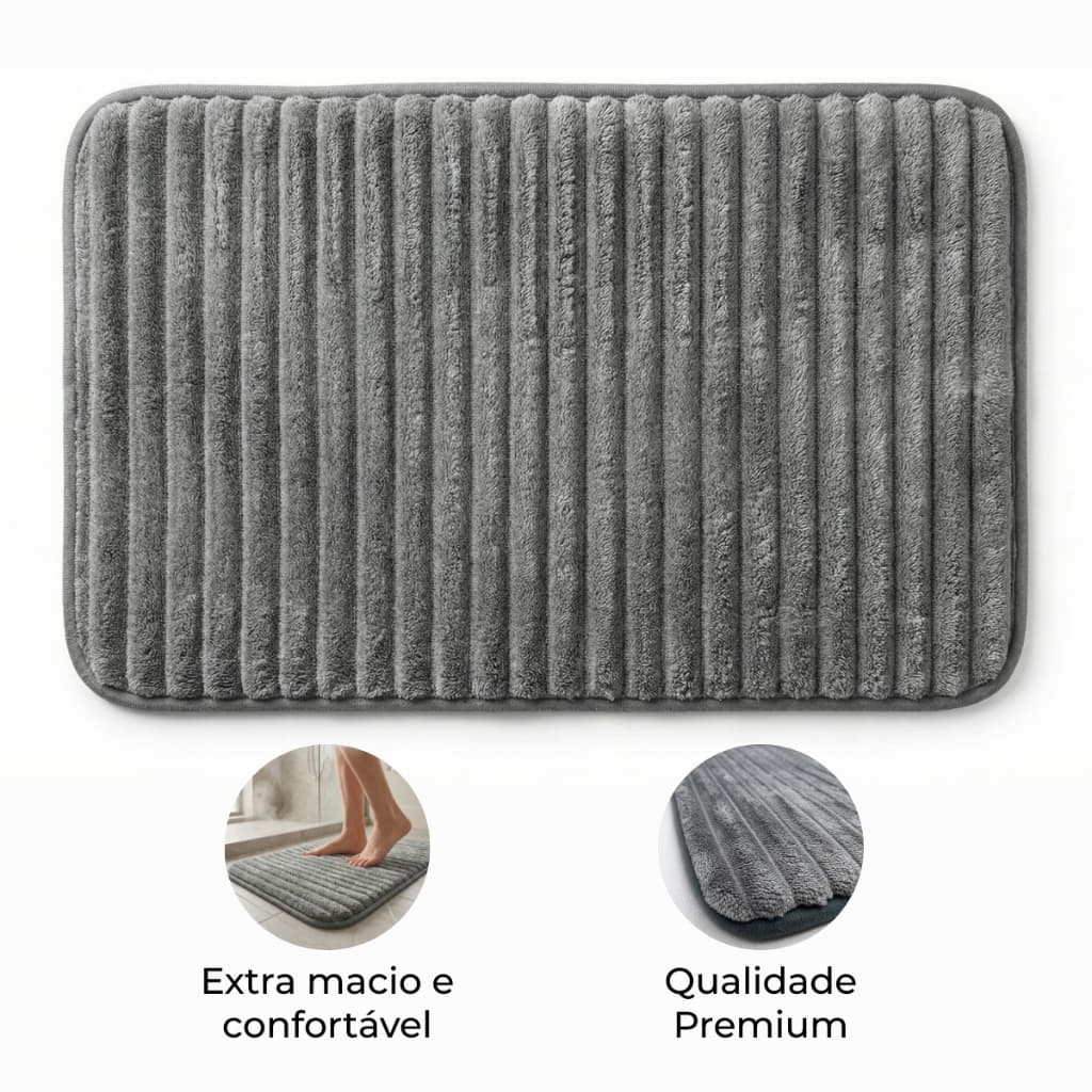 Tapete de Banheiro 40x60 Super Macio Antiderrapante Microfibra Felpudo Absorvente Premium