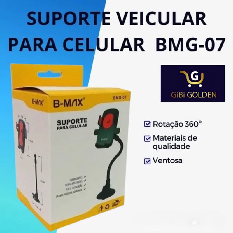 Suporte Veicular para Celular BMG-07 | Com Ventosa - 360°