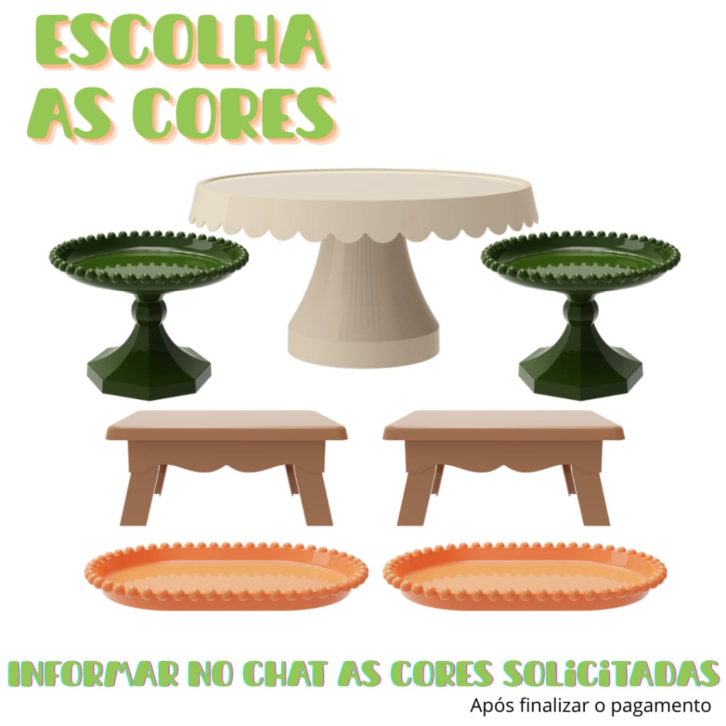 Kit Decorativo 7 Peças Cores Mescladas Festas Casamentos Escolha as Cores