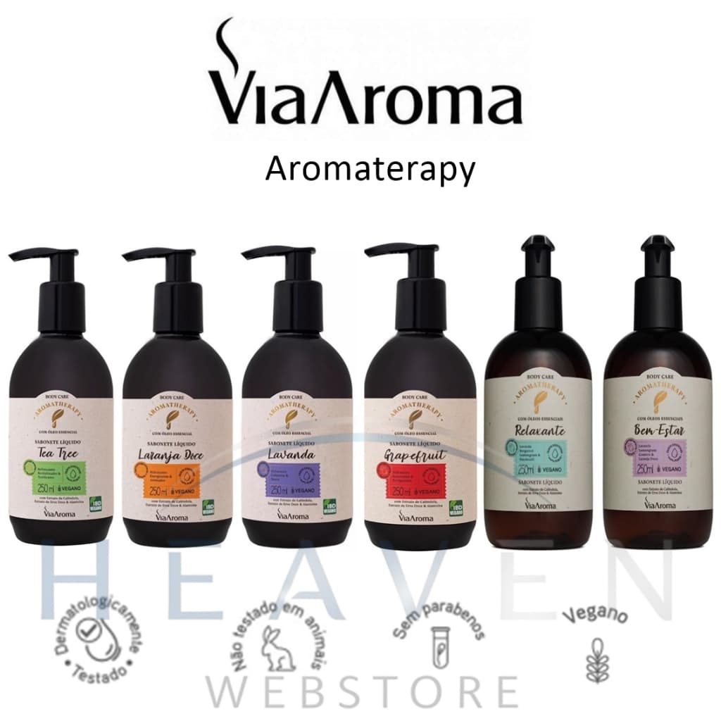 Sabonete Líquido Via Aroma 250ml com Óleo Essencial - Escolha o seu - Vegano Aromaterapia