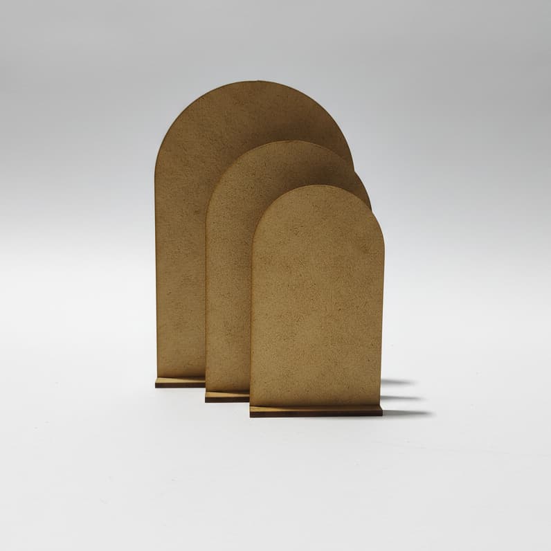 Kit 10 Mini Totem Arco MDF Decoracao de Festa Centro Mesa Vasado ou Fechado Lembrancinha