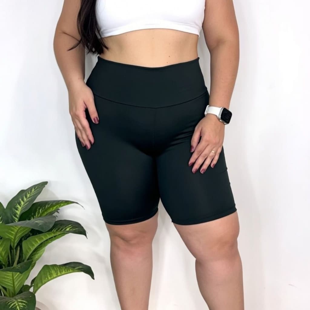 Bermuda Shorts Legging Leg Feminina Suplex Ciclista Fitness Academia Feminino Preto Vinho e Cinza do P ao GG Cós Alto