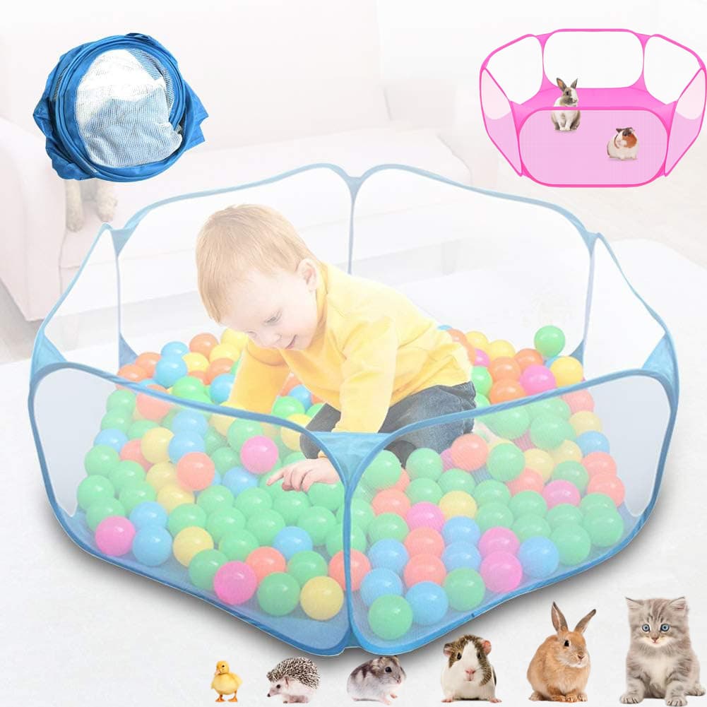 Piscina Infantil de Bolinhas Oceânica Hexagonal, Cercadinho Dobrável Impermeável para Bebe e Pets