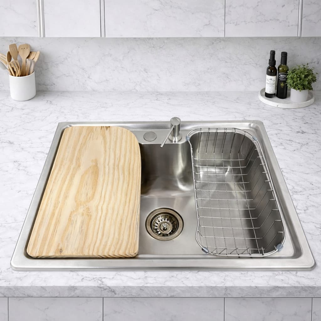 Cuba para cozinha gourmet pia aço inox 304 com acessórios e tábua de corte