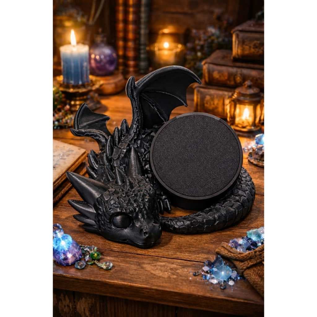 Suporte Dragão Echo Pop Alexa Decorativo Criativo Geek Presente Fantasia Casa Inteligente Tecnologia