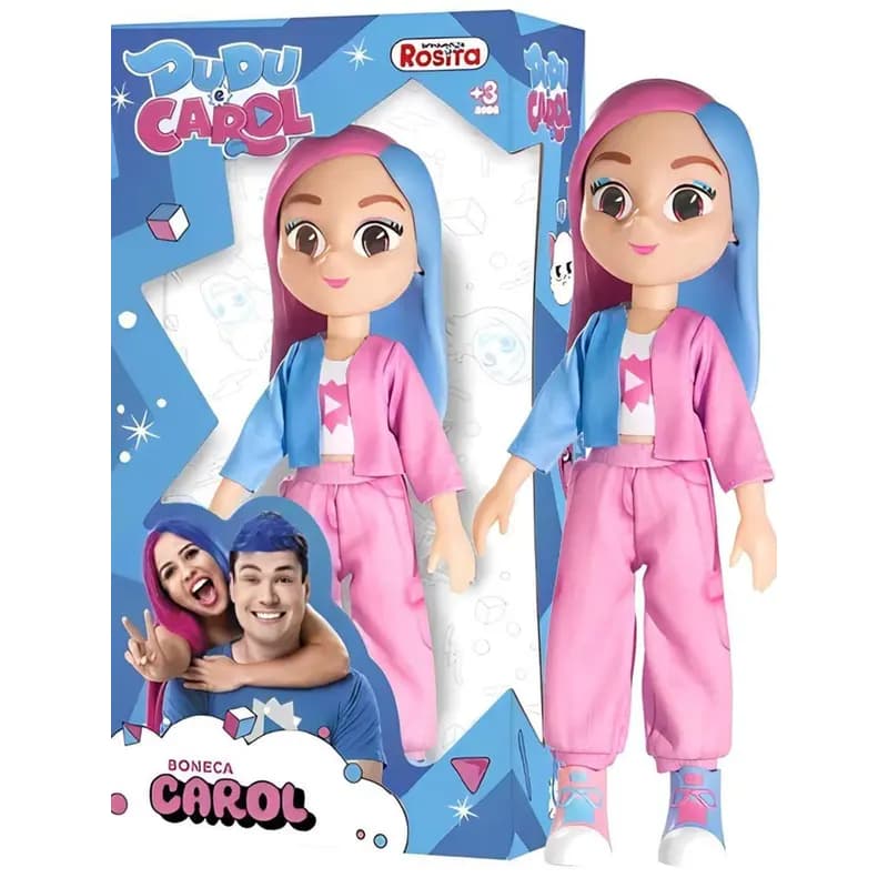 Boneca Carol 26cm Novabrink Articulada Vinil Original Infantil Colecionável