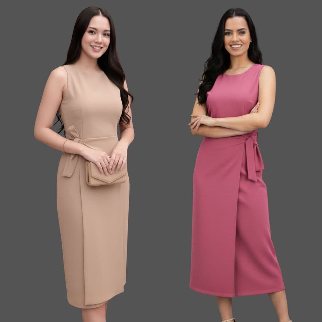 Vestido Midi Alfaiataria Moda Executiva Social Elegante do P ao G2