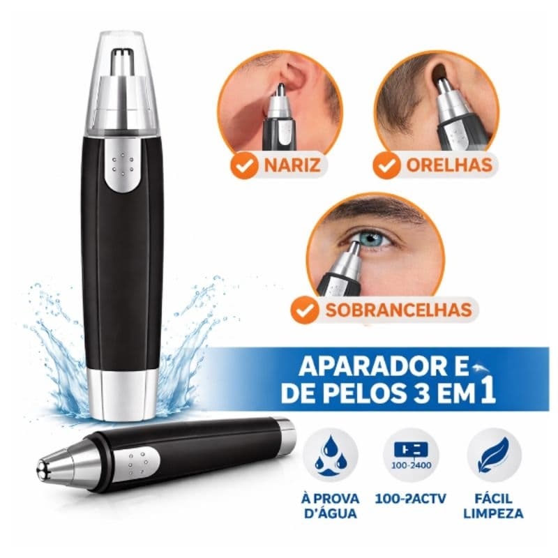 Aparador de Pelos Nariz Ouvido Orelha Cortador Higiene Sobrancelha Beleza Masculino Homem