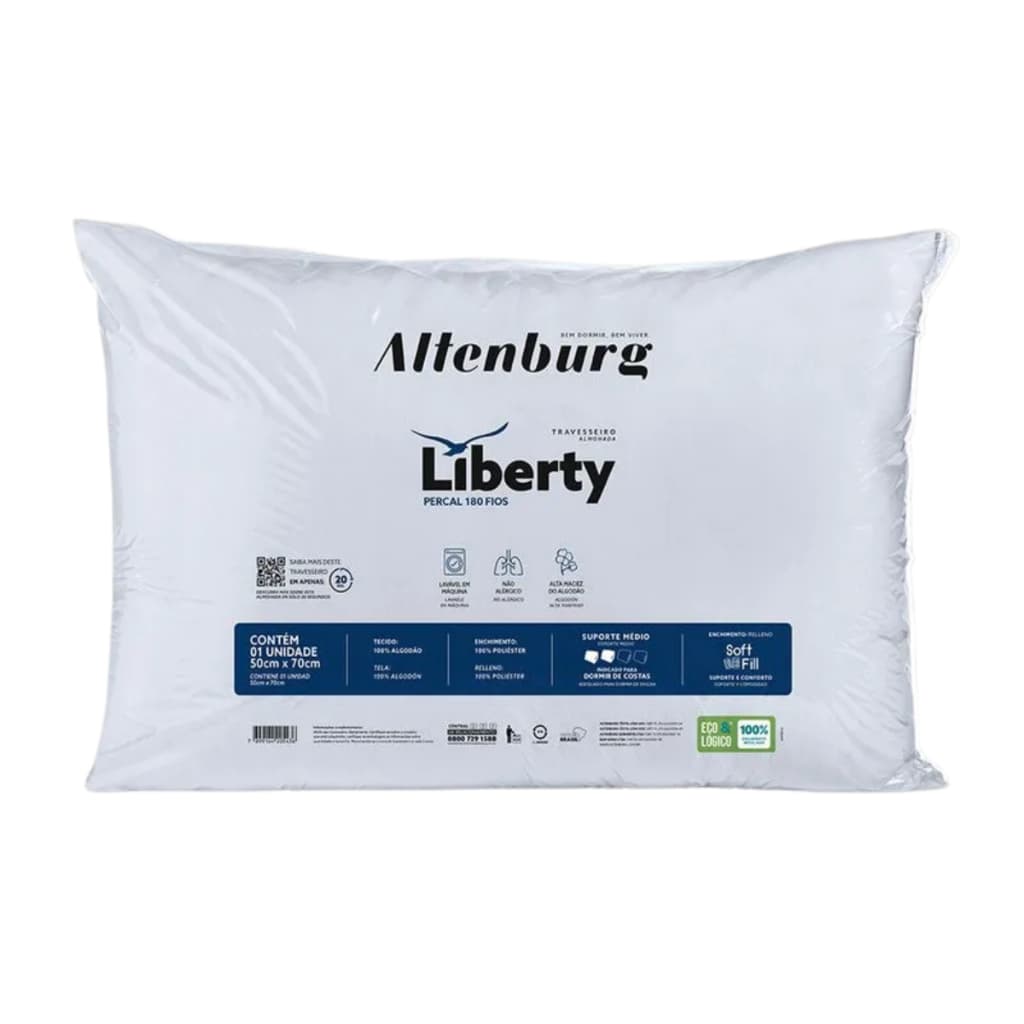 Travesseiro Altenburg Antialérgico Liberty Altenburg Descanso - 50cm x 70cm