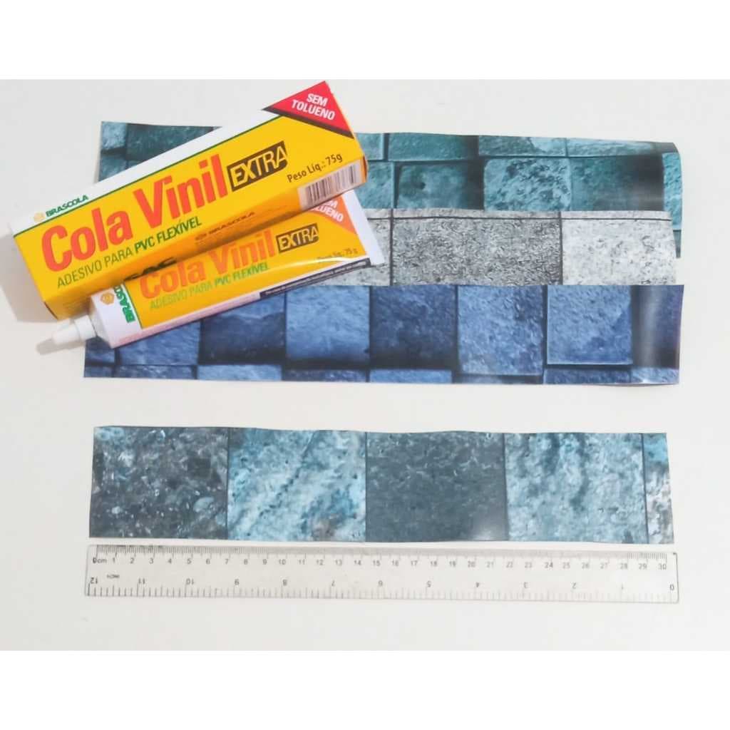 Remendo Para Rasgos e Reparos em Piscinas de Vinil e Inflável Cola 75gr + Faixa de Vinil 0,05cm x 30cm ESTAMPA SORTIDA