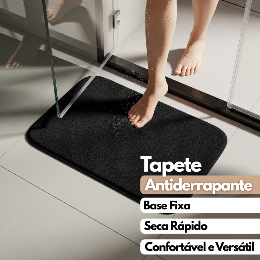 Tapete Banheiro Antiderrapante Algodão 40x50 Secagem Rápida Saída Box Macio Absorvente