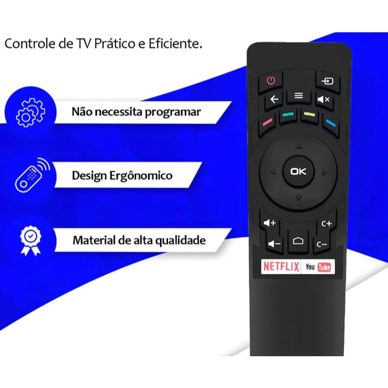 Controle Remoto Para Tv Multilaser FBG-9077