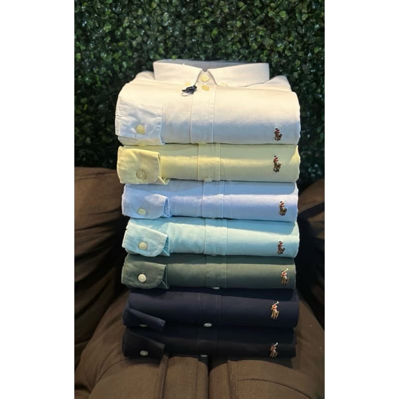Camisa social 18 cores Sarja  P ao XXG casual lisa Oxford 100% algodão envio imediato