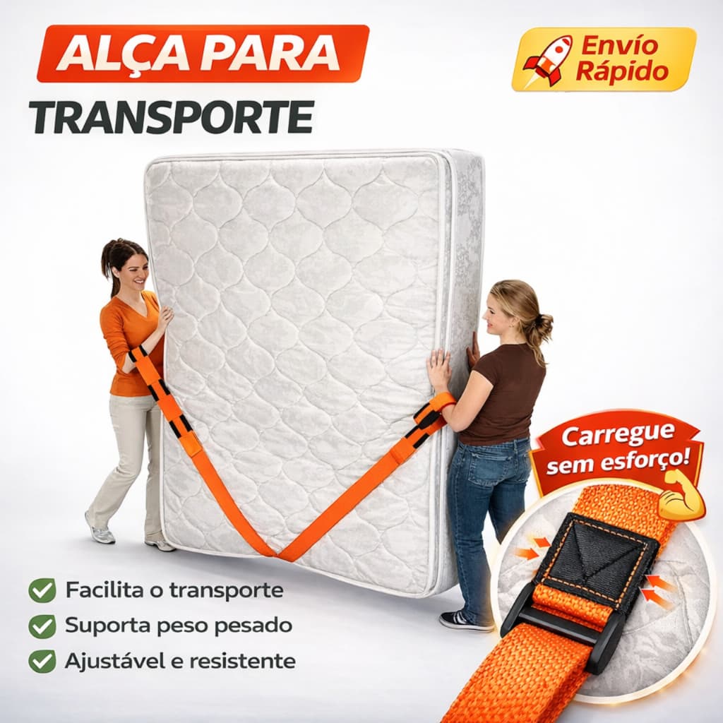 Cinta Para Transporte De Cargas Fita Móveis Pesados Mudança Para Costas