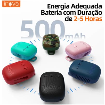 Caixa De Som Bluetooth Portátil Potente Inova Prova D'água IPX6 Som Hi-Fi TWS Rádio FM Pendrive Cartão SD Pequena Mini O