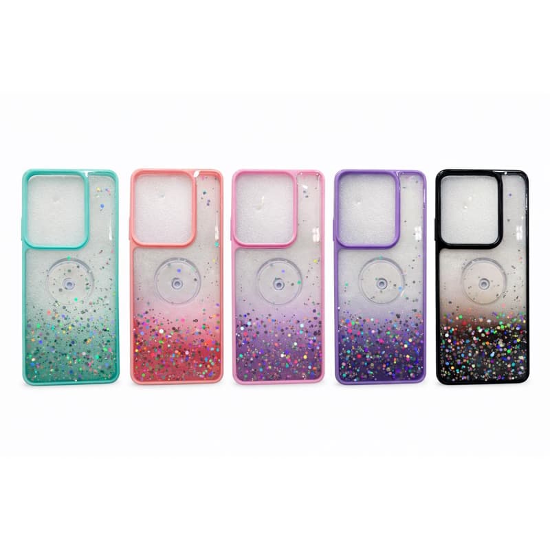 Capa Capinha Glitter com Suporte Pop Ring para Moto G75 – Antichoque Luxo ✨