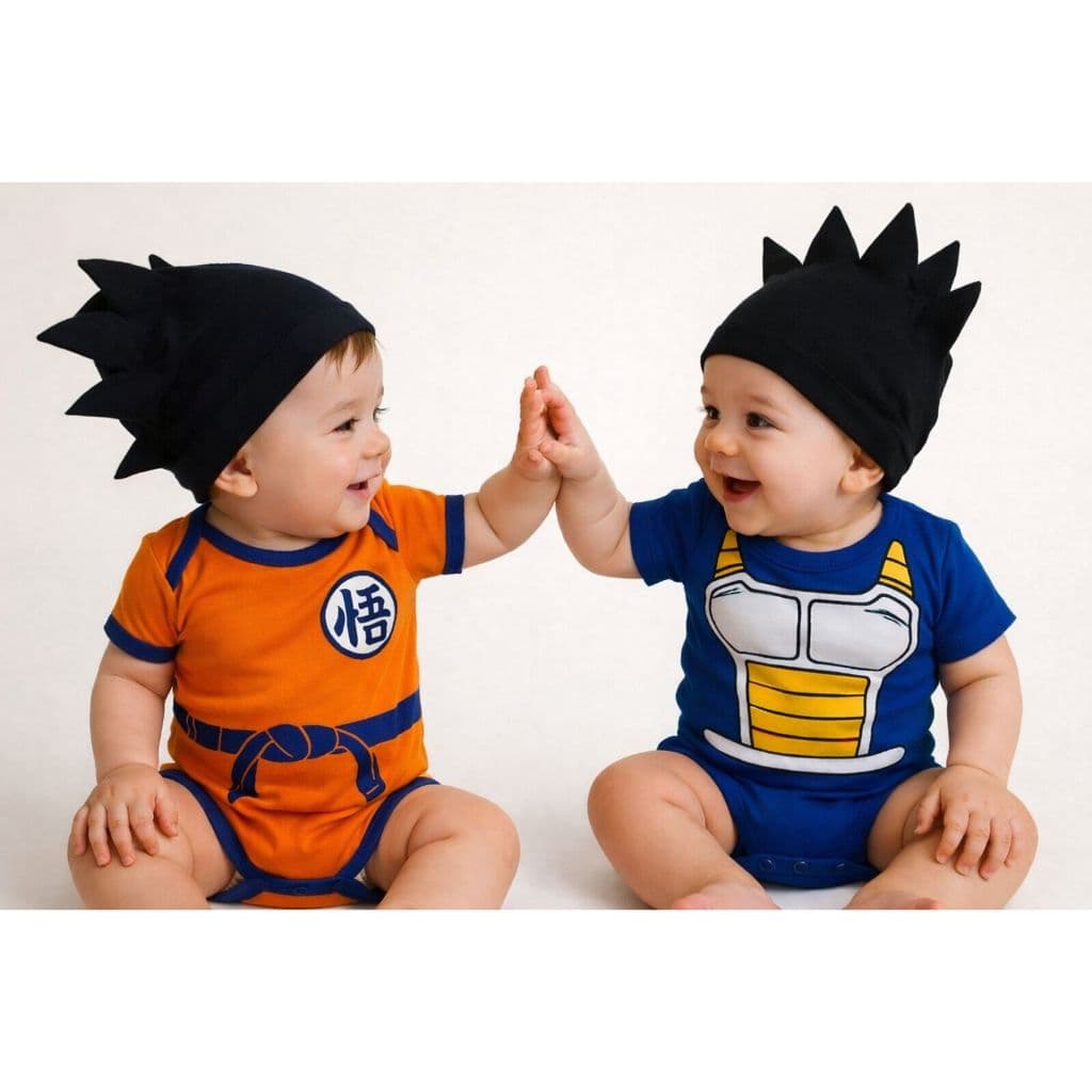 Body Bebe Mesversario Fantasia Dragon Ball Anime Infantil Menino Goku  Vegeta + Touca