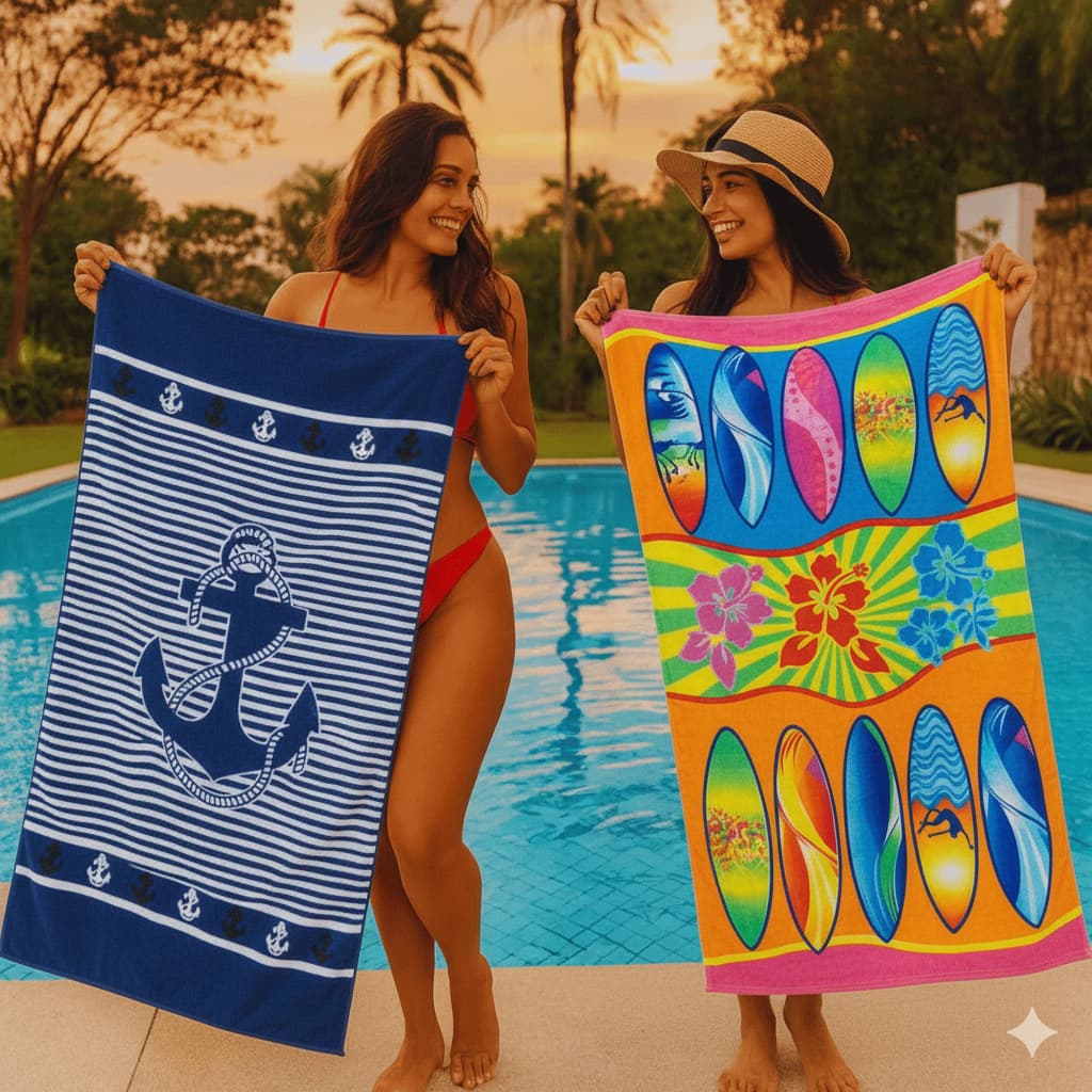 Toalha de Praia Banhão Gigante Extra Grande Super Macia Premium Verão Piscina Estampada Luxo