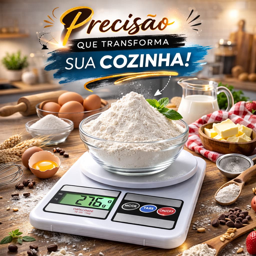 Balança Digital Cozinha Precisão Alta Capacidade 10 Kg Compacta Nutrição e Dieta