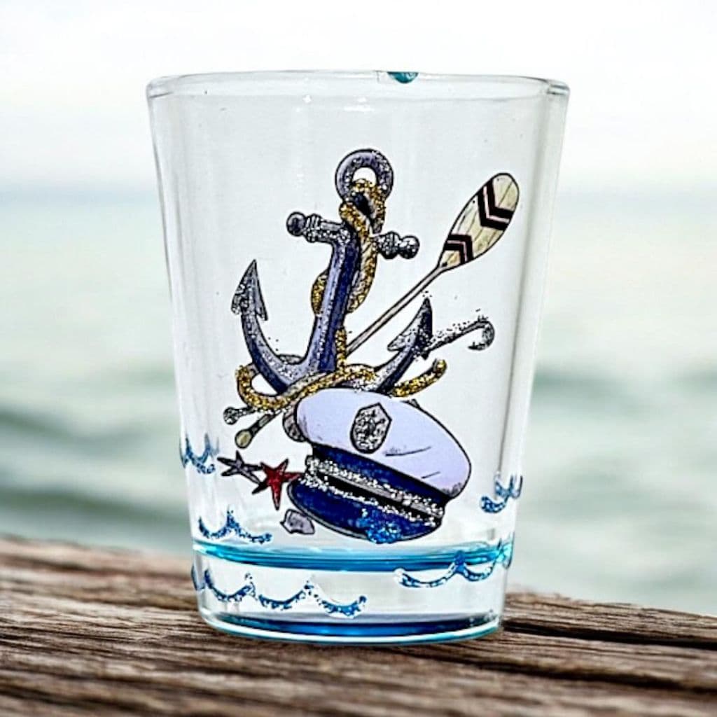 Copo Dose Marinheiro Azul Artesanal Umbanda Candomblé Azul
