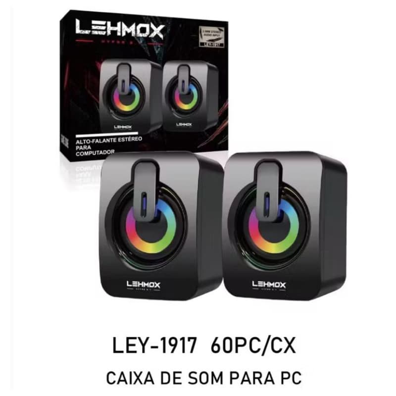 Caixa de Som Gamer USB Luminous LED RGB Potente p/ PC Notebook Desktop – Som 3D Imersivo