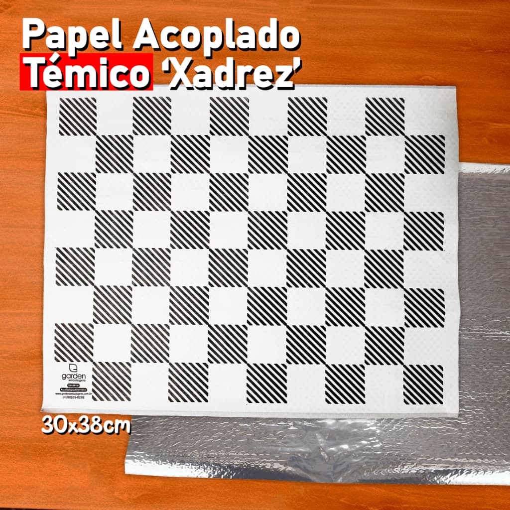 Papel Acoplado Térmico Laminado Papel Embrulho Xadrez 1.000 Unidades