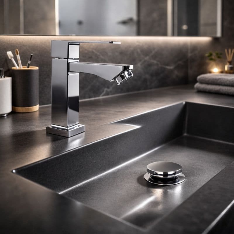 Kit De Banheiro Cromado Inox Metal Torneira + Válvula Click Moderna Pia Lavabo