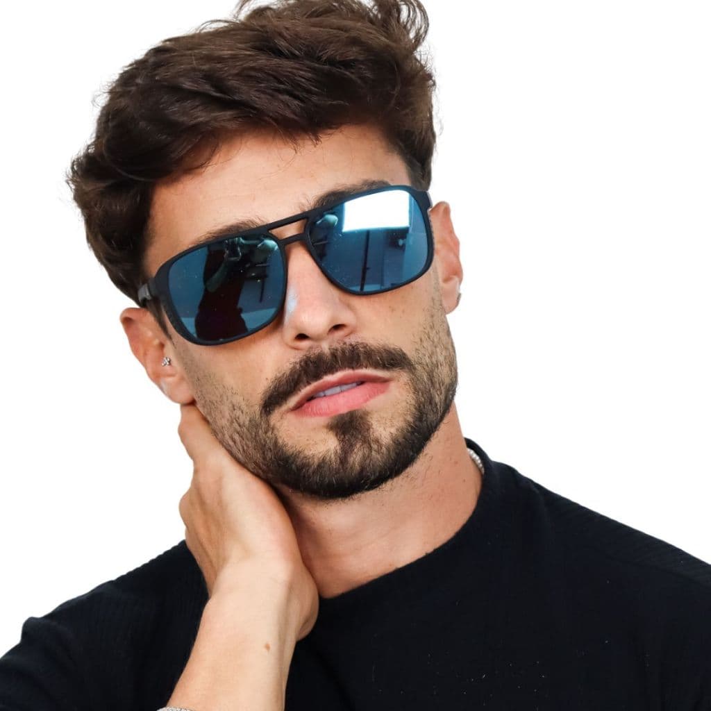 Óculos de Sol Masculino Quadrado Acetato UV400 Proteção Solar Premium Moderno Lux Glasses