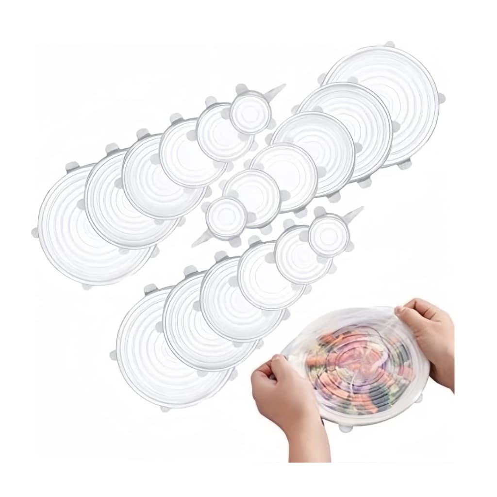 KIT 6 Tampas Panela Silicone Universal Reutilizável Elástica Tampas Silicone Cozinha
