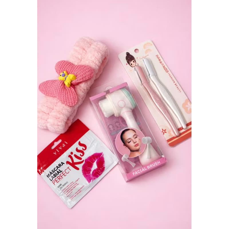 Kit Spa Facial Skincare Escova + Lâmina + Faixa