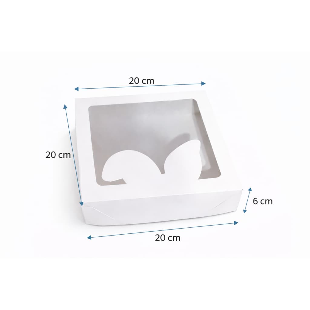 Kit 5 Caixas Páscoa Presente Branca 20 x 20 x 6  com Visor Acetato Orelha Coelho