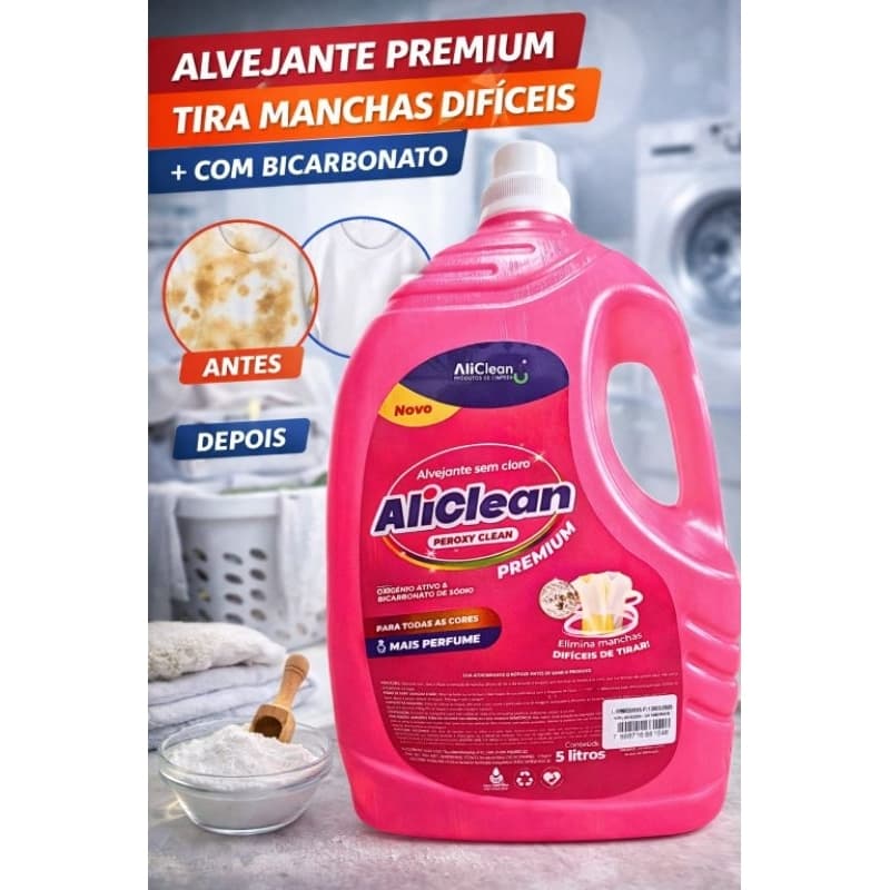 Alvejante Sem Cloro Com Bicarbonato Aroma Incrível 5L Ali Clean