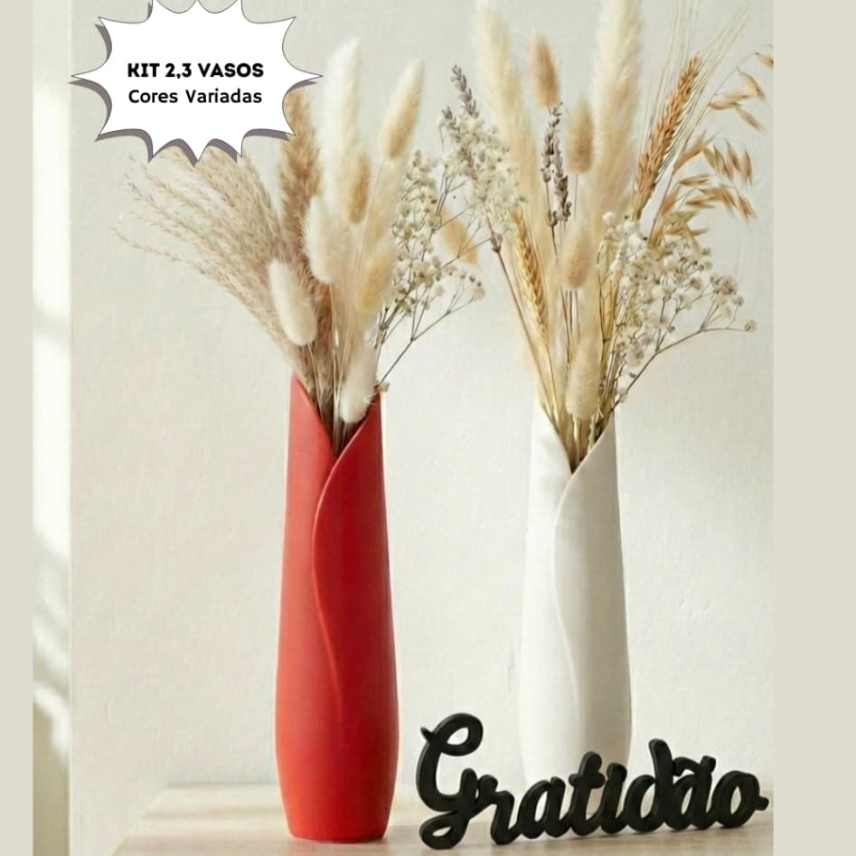 Vasos Decoração Decorativo Enfeite Gratidão Para Mesa, Casa, Sala, Vaso Moderno e estreito