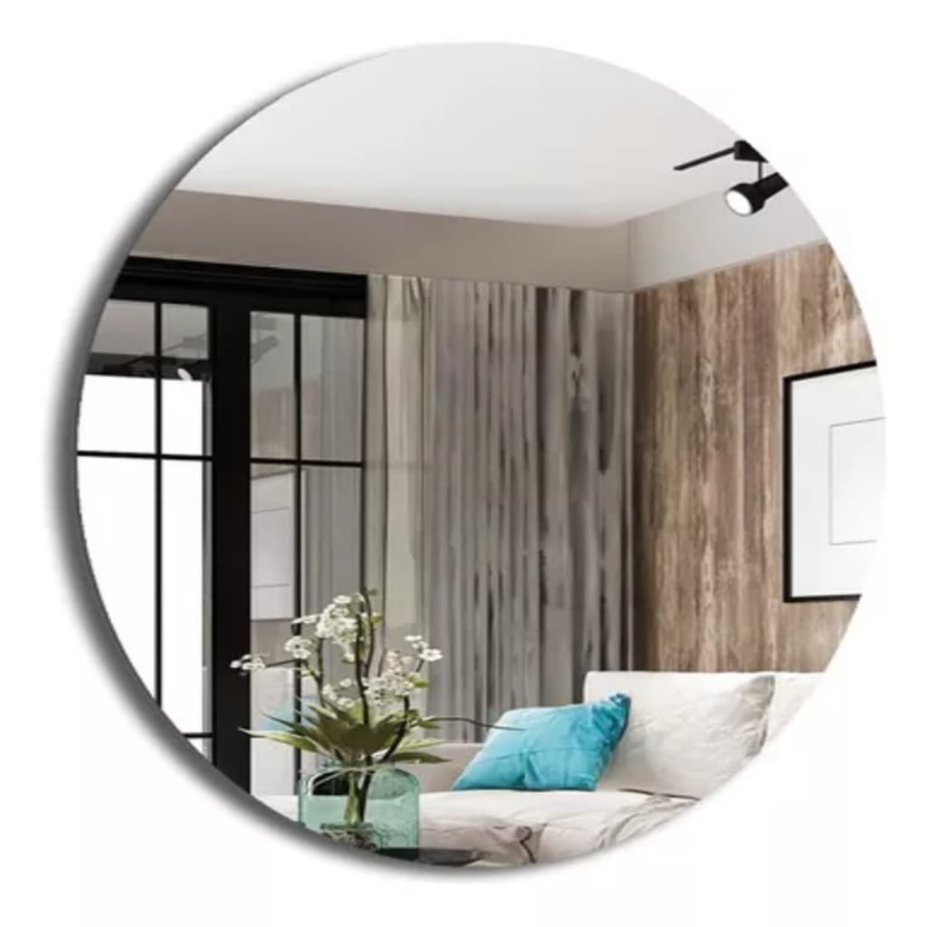 Espelho Decorativo 70x70cm Redondo com Fita Decoração Quarto Banheiro