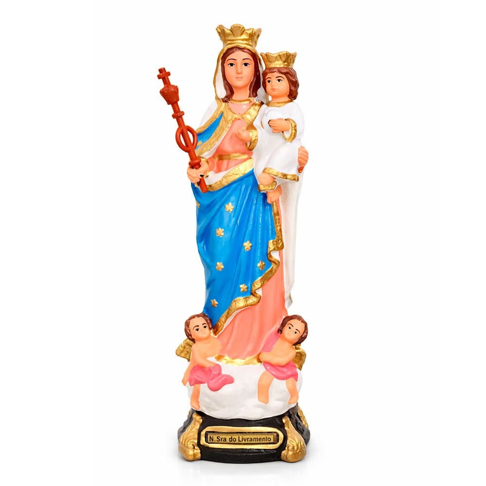 Imagem de Nossa Senhora do Livramento em Borracha Inquebrável - 20 cm Arte Sacra Católica Estatueta