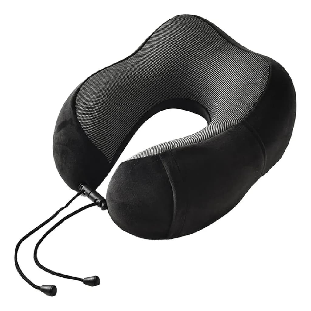 Almofada Travesseiro Nasa Ergonômica Formato U Anatômico Preto