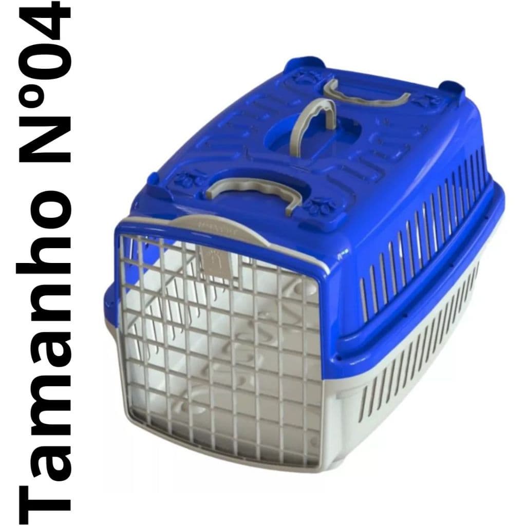 Caixa de Transporte para Cachorros e Gatos MMA Nº 04 Azul Unidade