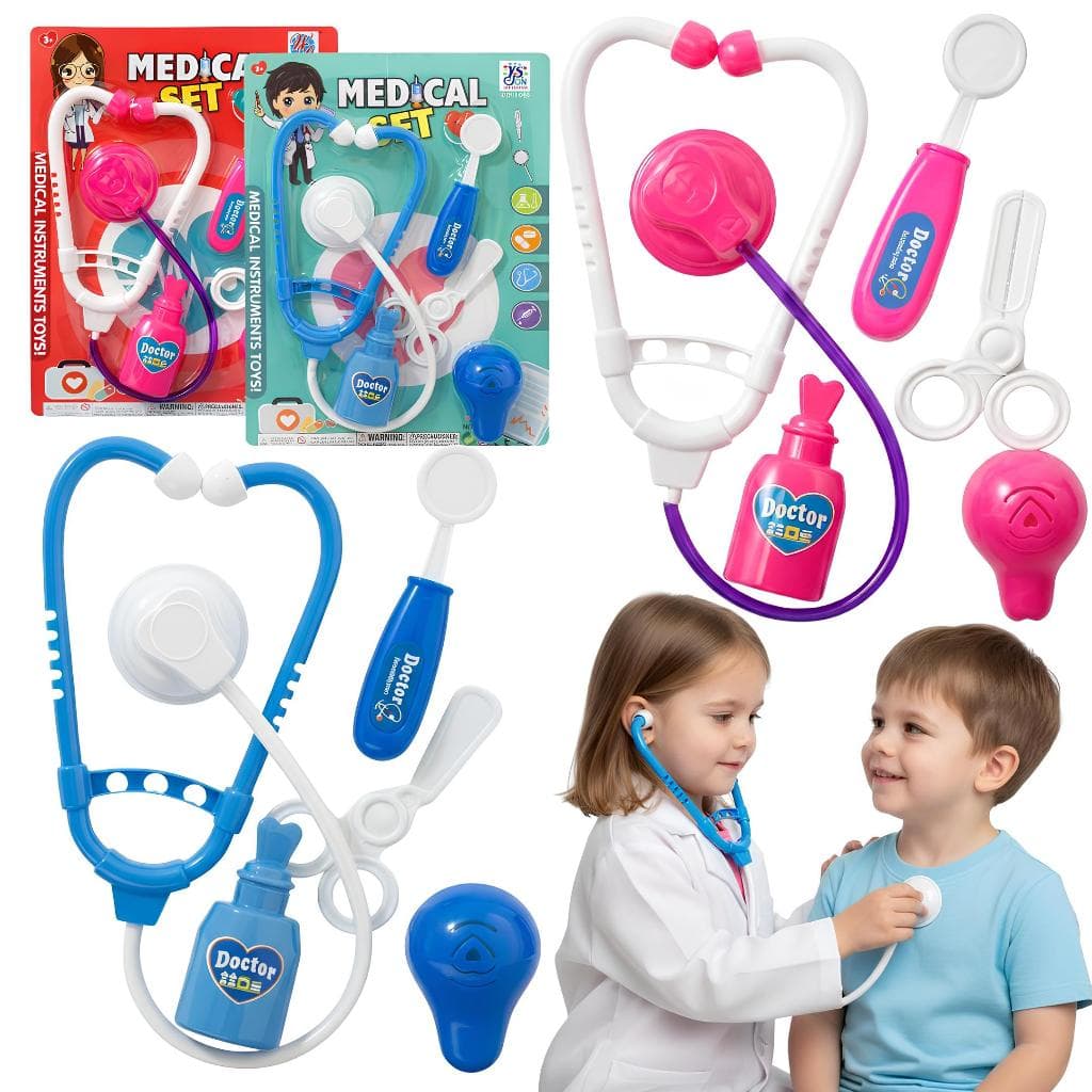 Brinquedo Mini Doutor Doutora 2 Kit Médico Enfermeiro Infantil Para Criança Promoção Azul E Rosa