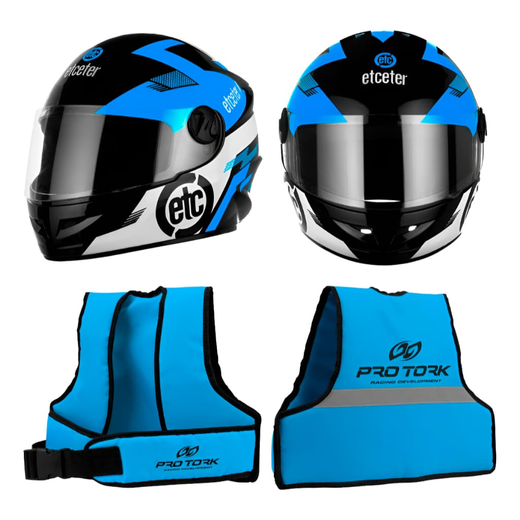 Capacete Moto Fechado Infantil + Cinto Colete Garupa + Cores