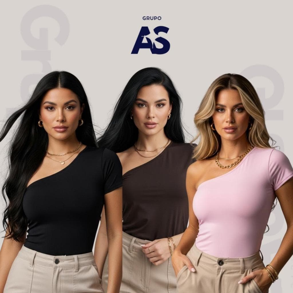 Kit 3 mula manca blusinha um ombro com forro dia dia