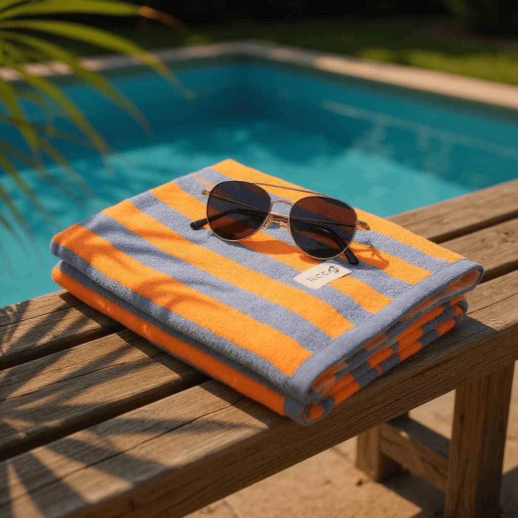 Toalha Praia Pau Brasil Fun 100% Algodão Felpudo Listrada Macia 70x140cm Alta Absorção Luxo