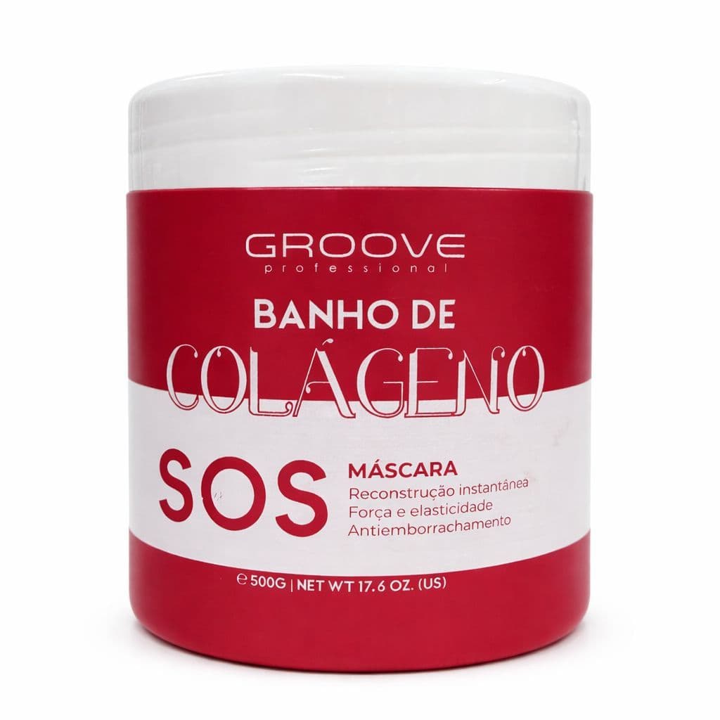 Máscara Banho de Colágeno SOS 500g Groove Reconstrução Cabelo Danificado Antiemborrachamento